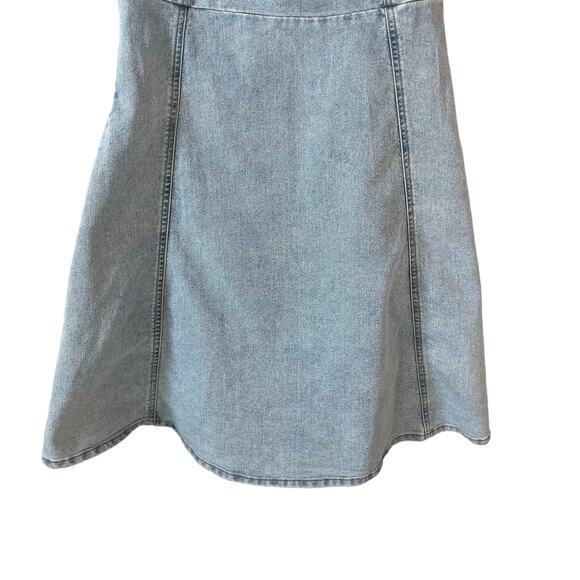 VERO MODA Women Lilith Denim Mini Dress Blue M Coastal Casual Chic Y2K Nostalgia - Picture 7 of 13